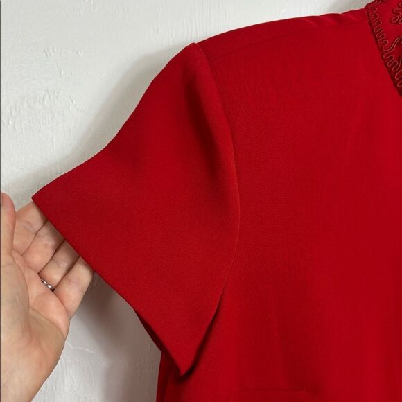 Marie St. Claire Vintage Short Sleeve Embroidered Qipao Dress Size 12 - Picture 3 of 9